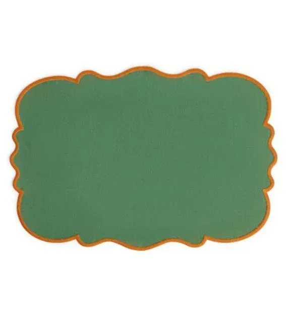 Quantità Limitata Bitossi Home Smerlo Set 2 tovagliette Verde bordo arancio