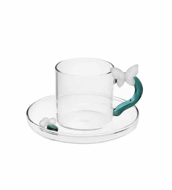 Ichendorf Fruits e Flowers Tazza caffè con piattino Farfalla Occasione Imperdibile