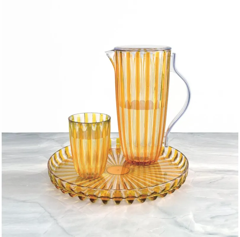 Guzzini - Set 4 bicchieri in plastica biologica riciclabile linea Dolcevita ambra 470 ml Saldi