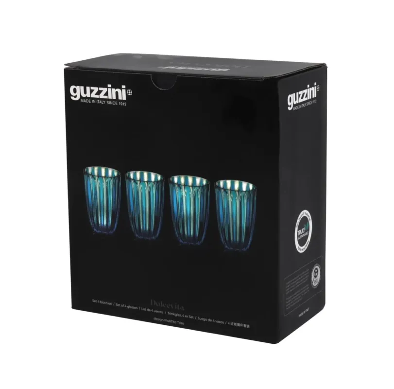 Offerta Speciale Guzzini - Set 4 bicchieri in plastica biologica riciclabile linea Dolcevita turchese 470 ml