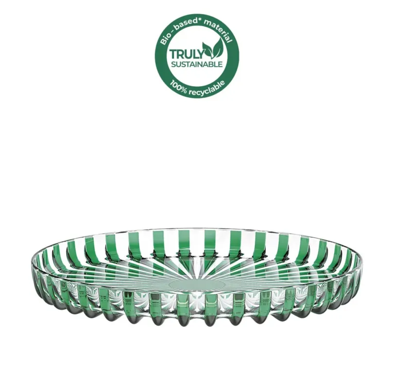 Guzzini - Vassoio tondo in plastica biologica riciclabile linea Dolcevita verde 31 cm Quantità Limitata