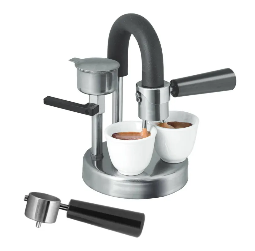 Kamira - Macchina caffè espresso cremoso con 2 braccetti, adatta per tutti i fornelli anche induzione Offerta Speciale