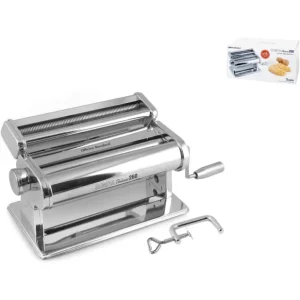 Ultimissimo Modello Officine Standard - Macchina pasta sfoglia manuale Olimpia Deluxe in acciaio inox da 260 mm