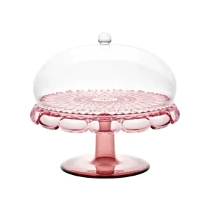 Nuovo Arrivo Guzzini Alzata con Campana Vanity Rosa Flamingo Ø30 cm - Cristallo Acrilico Bio-based