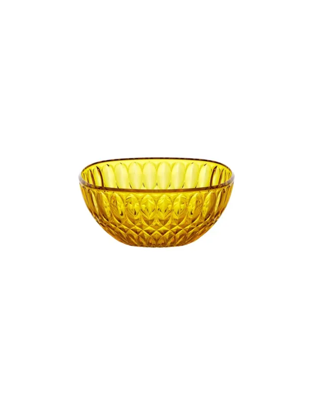 Guzzini Vanity Ciotola Contenitore 21cm in Cristallo Acrilico Bio-based Giallo Zafferano Nuovo Arrivo