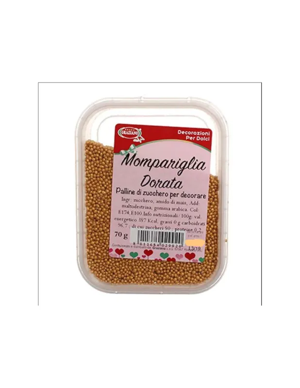 Promozione Mompariglia Dorata Graziano - Palline di Zucchero Oro 70g