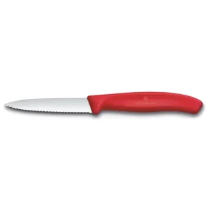 Pagamento Sicuro Victorinox Coltello Spelucchino Swiss Classic Lama Ondulata, 8 cm, Rosso