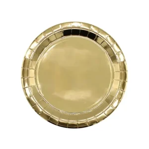 Subito Disponibile Qui Party Piatti in carta monouso 24 cm Oro metal (15 pezzi)