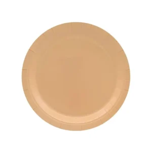 Piatti in carta monouso 24 cm colore pesca - Confezione da 15 pezzi Solo Oggi