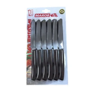 Miglior Prezzo Marob Set 12 Coltelli da Tavola I Tagliantissimi - Manico Marrone