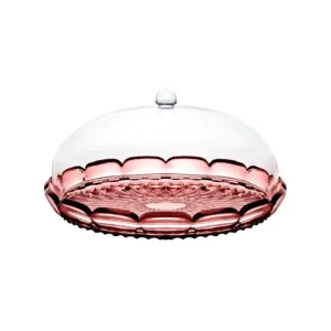 Guzzini Vanity Set Tortiera con Campana in Cristallo Acrilico Bio-based - Malva Ultime Pezzi