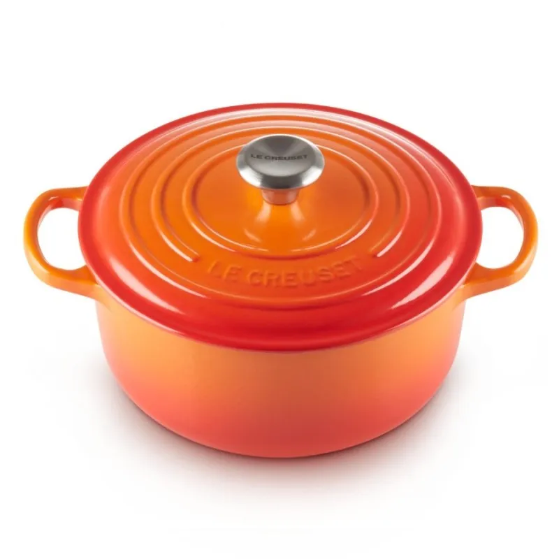 Le Creuset Cocotte Rotonda Evolution in Ghisa 22 cm, Arancio A Buon Prezzo
