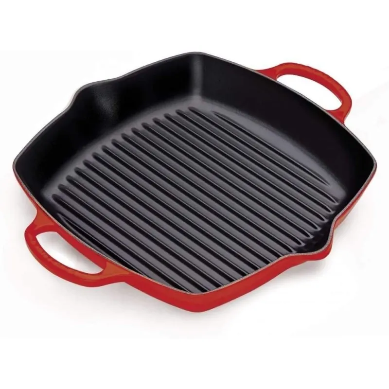 Le Creuset Grill quadrato profondo Evolution in ghisa vetrificata, 30 cm, Ciliegia Più Venduto