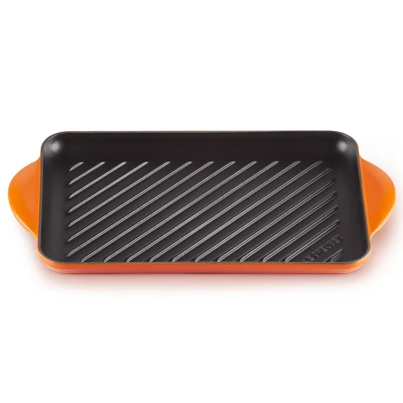 Compra Online Le Creuset Grill rettangolare 32 x 22 cm in ghisa vetrificata, ARANCIO