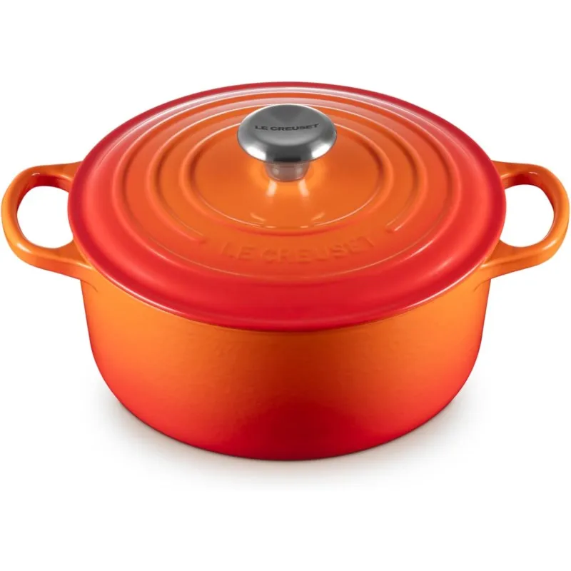 Le Creuset Cocotte Evolution Rotonda in Ghisa 24 cm Arancio Subito Disponibile