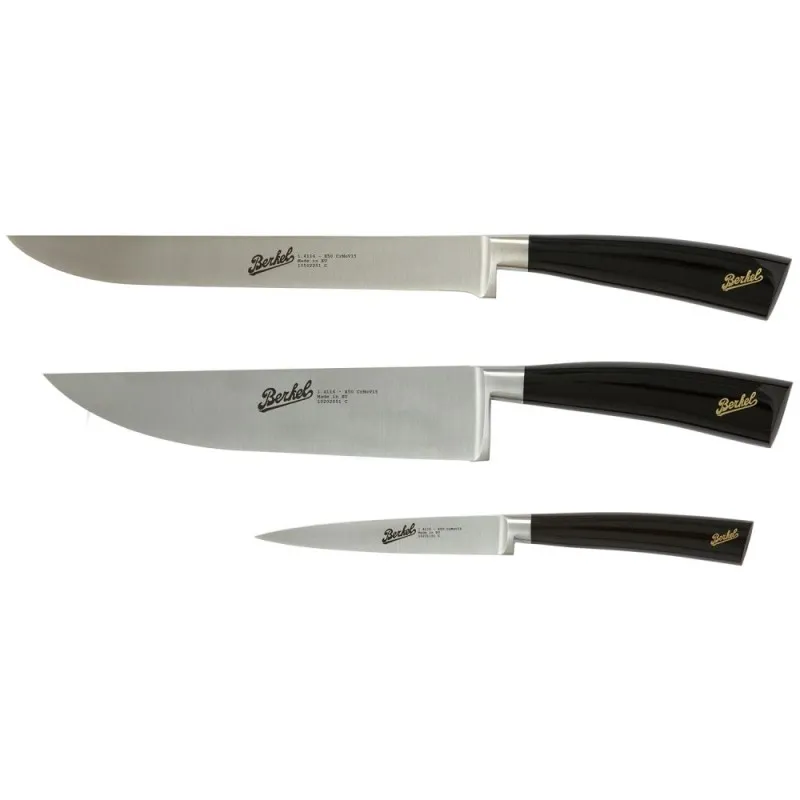 Direttamente Dal Produttore Berkel Set Coltelli Chef Elegance Nero 3 Pezzi