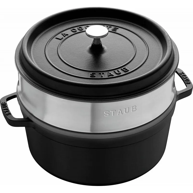 Nuovo Arrivo Staub Cocotte Tonda - Vaporiera 26 cm Nero 40510-606