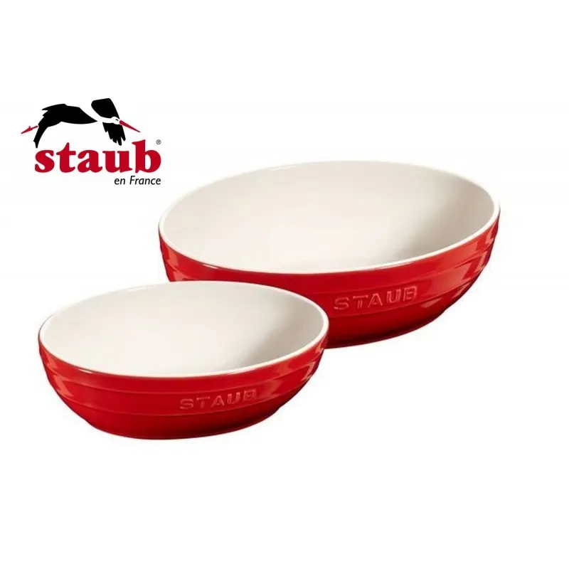 Staub Set 2 Ciotole 23 cm e 27 cm Ceramica Rosso 40511-571-0 Più Venduto