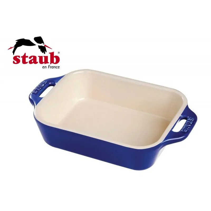 Subito Disponibile Staub Pirofila Rettangolare Ceramica 27x20 cm Blu Scuro 40510-810-0