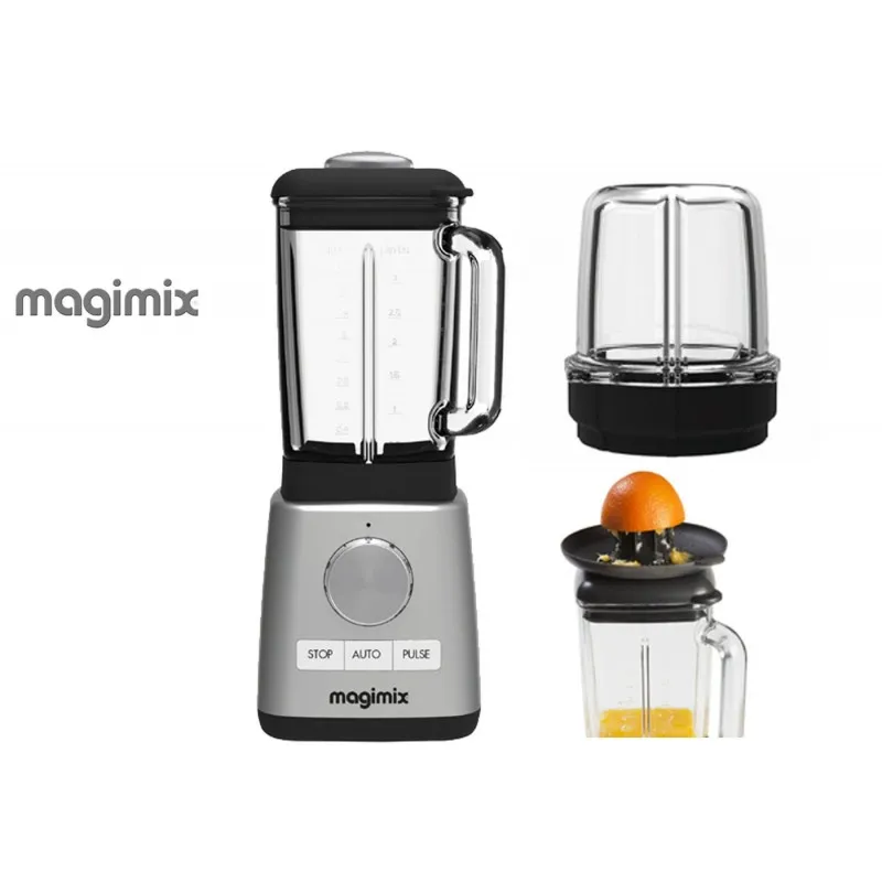 Acquista Ora Magimix Power Blender Cromo con Optional Spremiagrumi e Mini Bacinella
