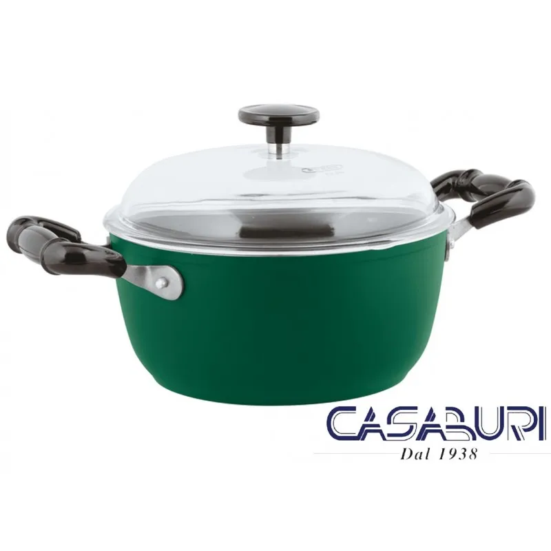 Sambonet Casseruola Alta 20 cm Verde con cop. 1965 Vintage Quarzo Nero Occasione