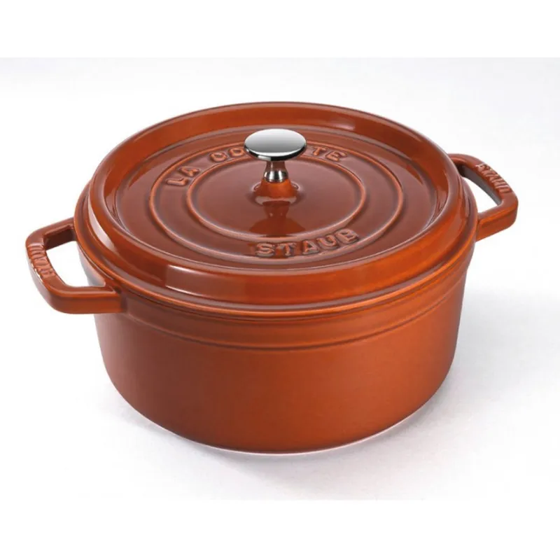 Non Perdere Staub Cocotte Tonda 26 cm Cannella
