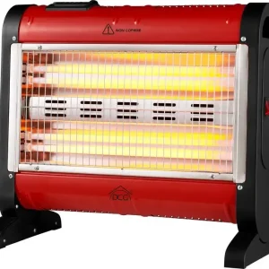 A Buon Prezzo DCG Eltronic SA9424 stufetta elettrica Interno Nero, Rosso 1600 W Riscaldatore di ambienti elettrico al quarzo