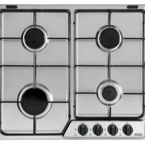 Reso Gratuito De’Longhi YAF46 ASV piano cottura Nero, Argento Da incasso Gas 4 Fornello(i)
