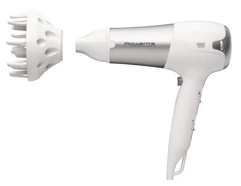 Compra Online Rowenta CV5090F0 Powerline+ Asciugacapelli con Diffusore e Generatore di Ioni, Asciugatura Veloce, 2300 W, Argento/Bianco