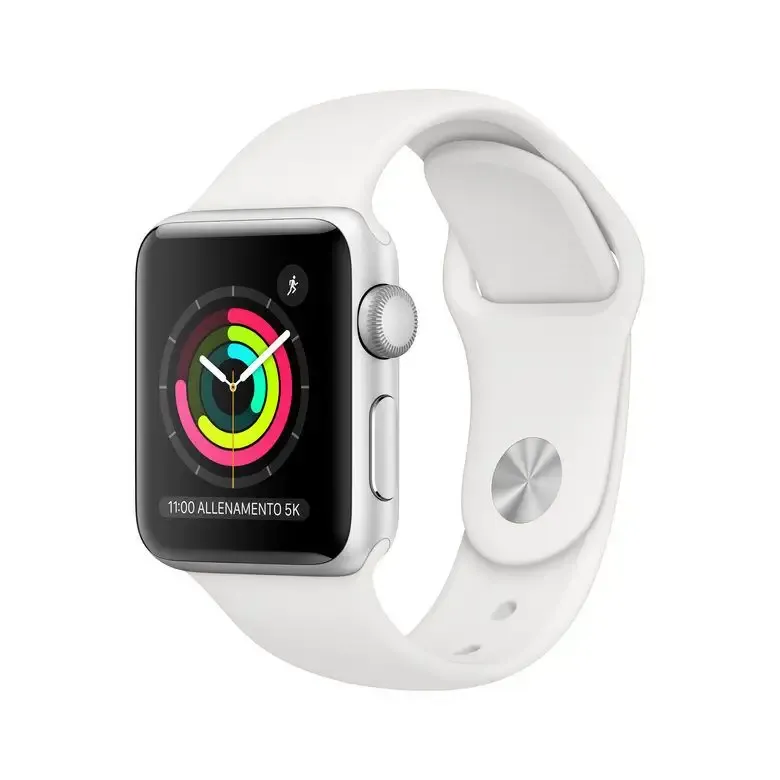Apple Watch Series 3 GPS, 38mm in alluminio argento con cinturino Sport Bianco Quantità Limitata