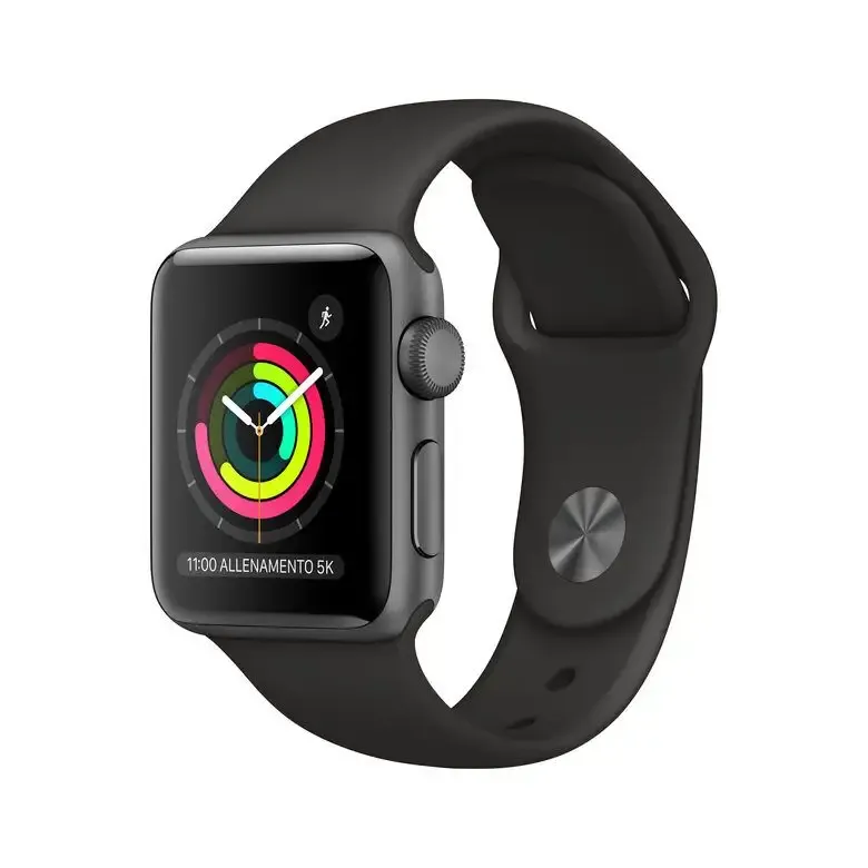 Pagamento Sicuro Apple Watch Series 3 GPS, 38mm in alluminio grigio siderale con cinturino Sport Nero