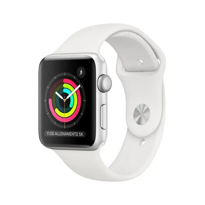 Apple Watch Series 3 GPS, 42mm in alluminio argento con cinturino Sport Bianco Economico