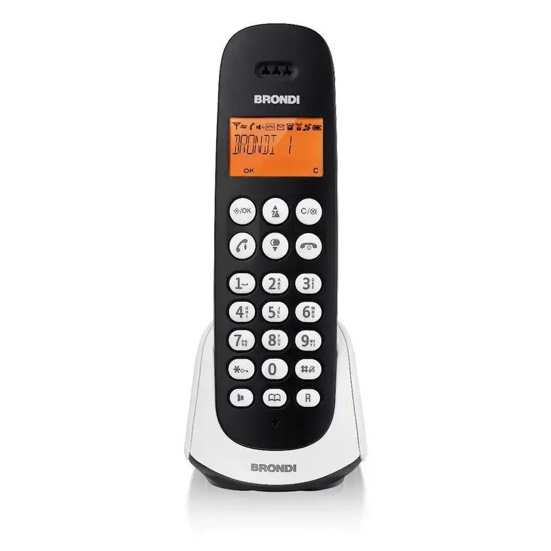 Reso Gratuito Brondi Adara Telefono DECT Identificatore di chiamata Nero, Bianco