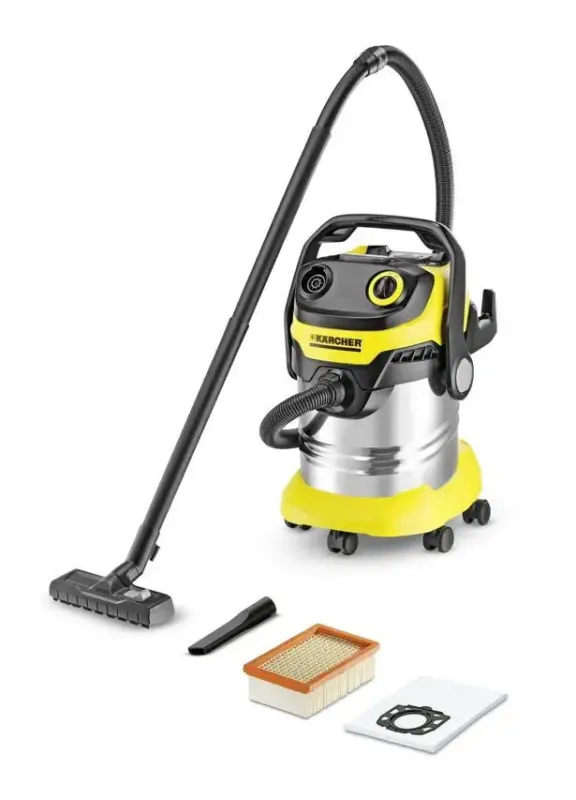 Offerta Del Giorno Kärcher WD 5 Premium Bidone Aspiratutto Nero, Metallico, Giallo 25 L 1100 W