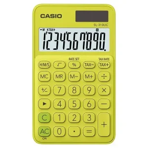 Casio SL-310UC-YG calcolatrice Tasca Calcolatrice di base Giallo Prezzo Di Fabbrica
