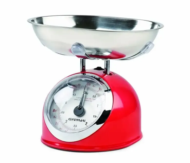 G3 Ferrari Aska Rosso, Acciaio inossidabile Superficie piana Rotondo Bilancia da cucina meccanica Vendita Finale