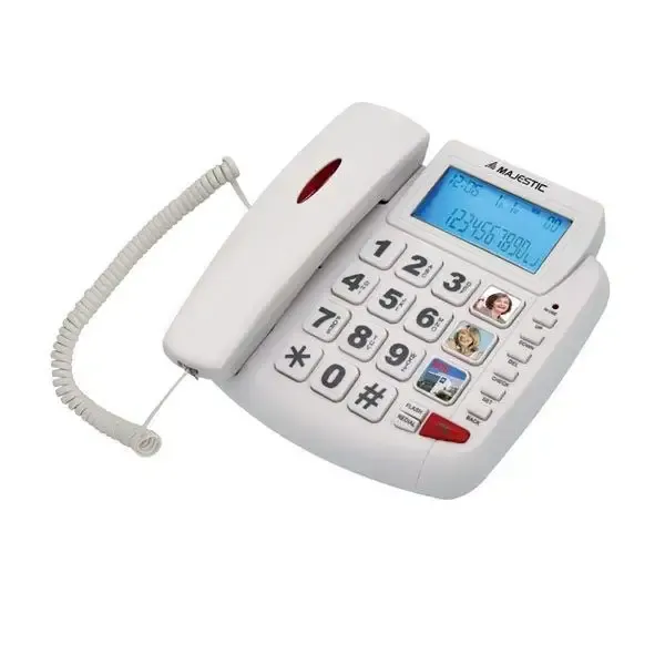 New Majestic PHF-BILLY-200 Telefono analogico Identificatore di chiamata Bianco Nuova Collezione