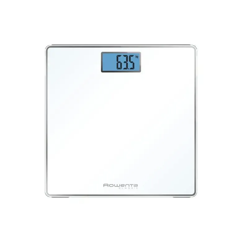 Novità Rowenta Classic BS1501 , bilancia pesapersone elettronica, 31x31 cm, fino a 160 Kg con graduazione di precisione ogni 100g, spessore di 22 mm, batterie incluse, vetro temperato, bianco
