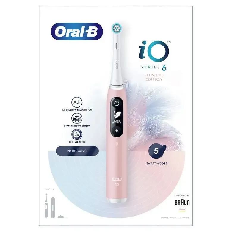 Sconto Oral-B iO 80351526 spazzolino elettrico Adulto Spazzolino a vibrazione Rosa, Sabbia