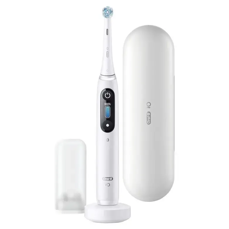 Prezzo Scontato Oral-B iO - 8n - Spazzolino Elettrico Ricaricabile, 1 Spazzolino Bianco Esclusivo Con Tecnologia Magnetica Rivoluzionaria, Display A Colori, 1 Testina, 1 Custodia Da Viaggio Premium