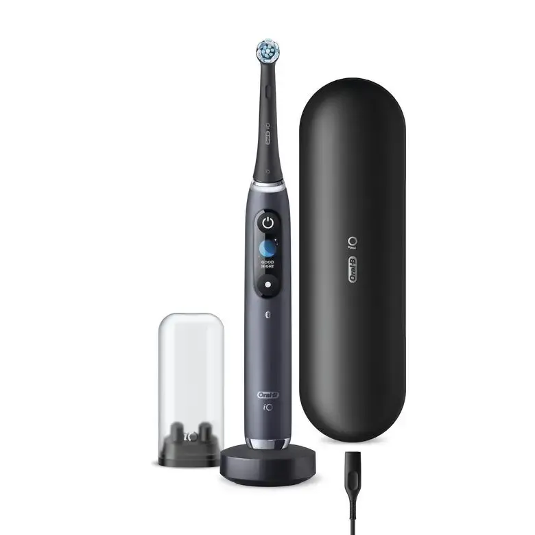 Oral-B iO - 9n - Spazzolino Elettrico Ricaricabile, 1 Spazzolino Nero Esclusivo Con Tecnologia Magnetica Rivoluzionaria, Display A Colori, 1 Testina, 1 Custodia Da Viaggio Con Caricatore Nuova Collezione
