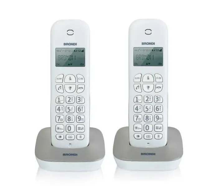 Brondi Gala Twin Telefono DECT Identificatore di chiamata Grigio, Bianco Spedito Oggi