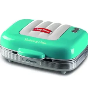 Compra Oggi Stesso Ariete 1972 piastra per waffle 2 waffle 700 W Blu, Argento
