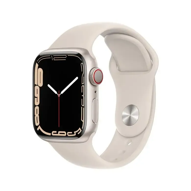 Apple Watch Series 7 GPS + Cellular, 41mm Cassa in Alluminio Galassia con Cinturino Sport Galassia Reso Gratuito