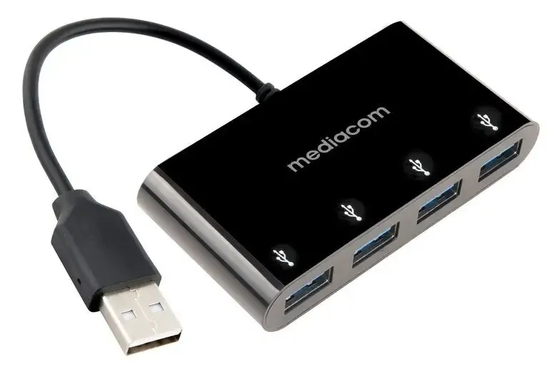 Ultimissimo Modello Mediacom MD-U101 hub di interfaccia USB 3.2 Gen 1 (3.1 Gen 1) Type-A Nero