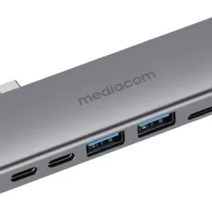 Mediacom MD-M201 replicatore di porte e docking station per notebook Cablato USB 3.2 Gen 1 (3.1 Gen 1) Type-C Alluminio Offerta Del Giorno