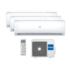 Haier Trendy Condizionatore Fisso, Unità Esterna e 3 Unità Interne, Trial Split, Inverter, 9000 + 9000 + 12000 Btu /h, con Pompa di Calore Classe A++/A+ Prezzo Conveniente
