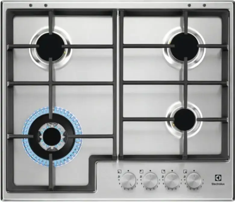 Must-Have Electrolux EGS64362X piano cottura Acciaio inossidabile Superficie piana 59.5 cm Gas 4 Fornello(i)