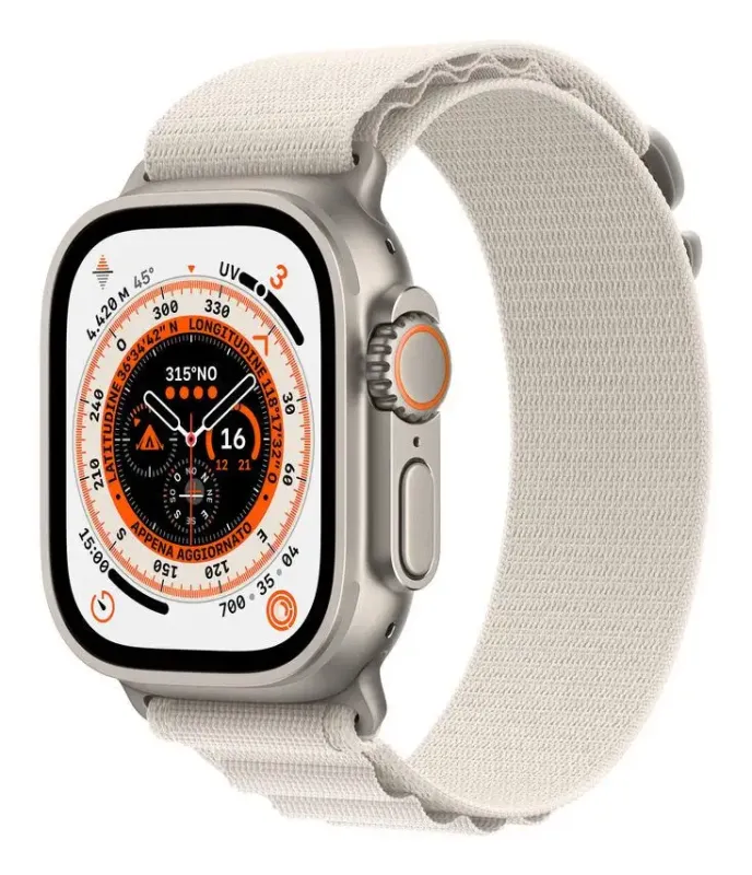 Non Perdere Apple Watch Ultra GPS + Cellular, 49mm Cassa in Titanio con Cinturino Alpine Loop Galassia - Medium