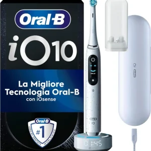 Oral-B iO Spazzolino Elettrico Ricaricabile 10 Bianco,1 Testina, 1 Custodia Da Viaggio ricaricabile, 1 Caricatore Sense Prezzo Scontato